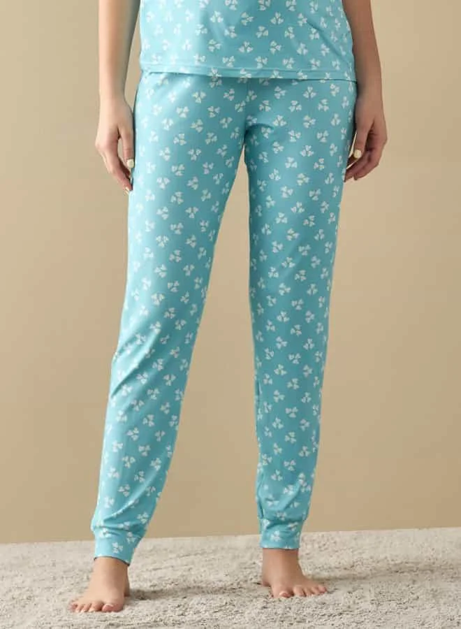 Splash FAV All-Over Heart Print Nursing T-shirt and Pyjama Set
