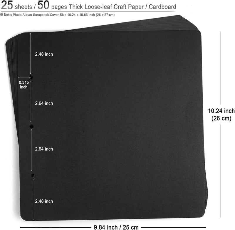 ADVcer Photo Album DIY Scrapbook, 10x10 inch 50 Pages Vintage Leather Cover Three-Ring Binder Love Picture Booth Albums with 408pcs Self Adhesive Photos Corners for Memory Keep, Heart (Jasper Green) - Image 4