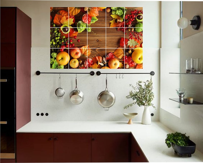 DreamKraft Vinyl Multi Fruits Kitchen Sticker 73 Cm X 47 Cm, Multicolor, KCH15 - Image 3
