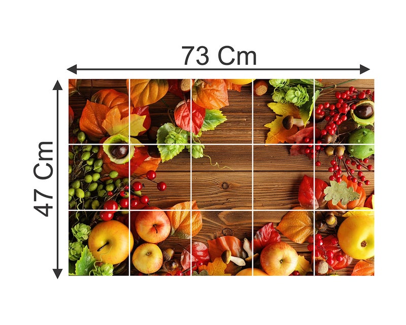 DreamKraft Vinyl Multi Fruits Kitchen Sticker 73 Cm X 47 Cm, Multicolor, KCH15 - Image 5