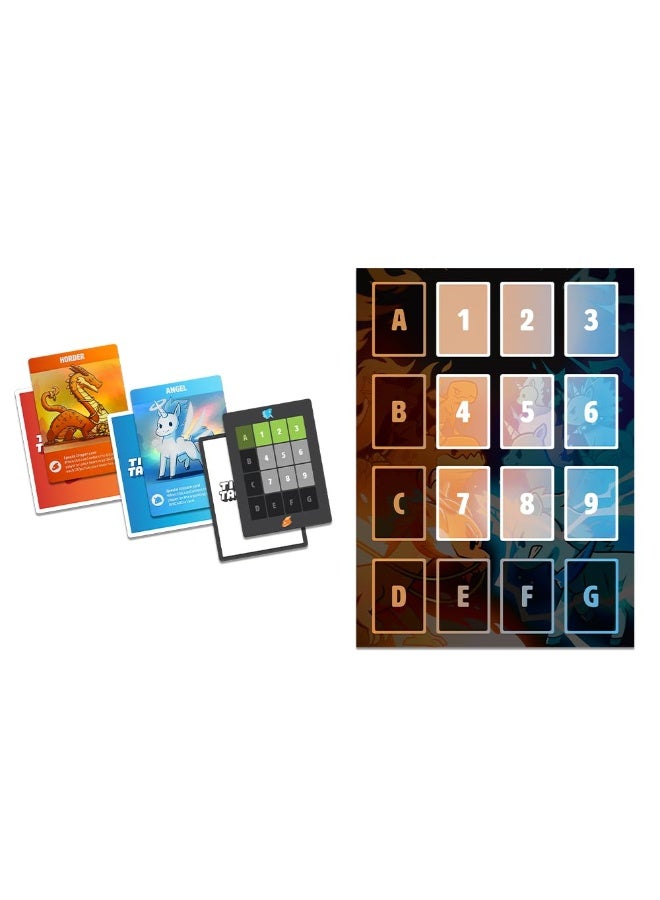 NIBEMINENT Tic Tac K.O. : Dragons vs. Unicorns Base Game - Quick-to-learn team card game for kids, teens, & adults - Adorably ruthless twist on Tic Tac Toe - 2-4 players - Great for game night  - Image 4