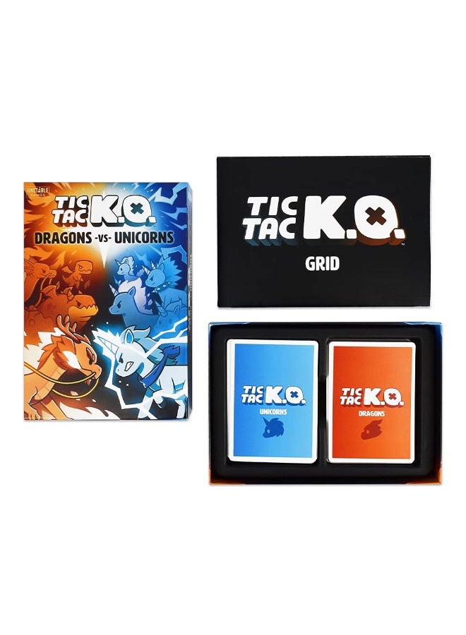 NIBEMINENT Tic Tac K.O. : Dragons vs. Unicorns Base Game - Quick-to-learn team card game for kids, teens, & adults - Adorably ruthless twist on Tic Tac Toe - 2-4 players - Great for game night  - Image 3