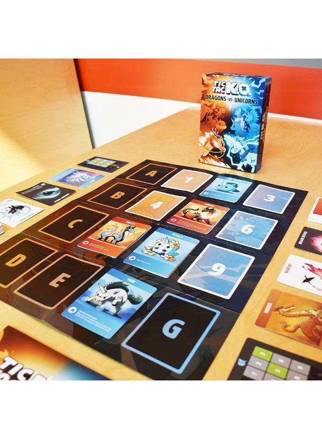 NIBEMINENT Tic Tac K.O. : Dragons vs. Unicorns Base Game - Quick-to-learn team card game for kids, teens, & adults - Adorably ruthless twist on Tic Tac Toe - 2-4 players - Great for game night  - Image 5
