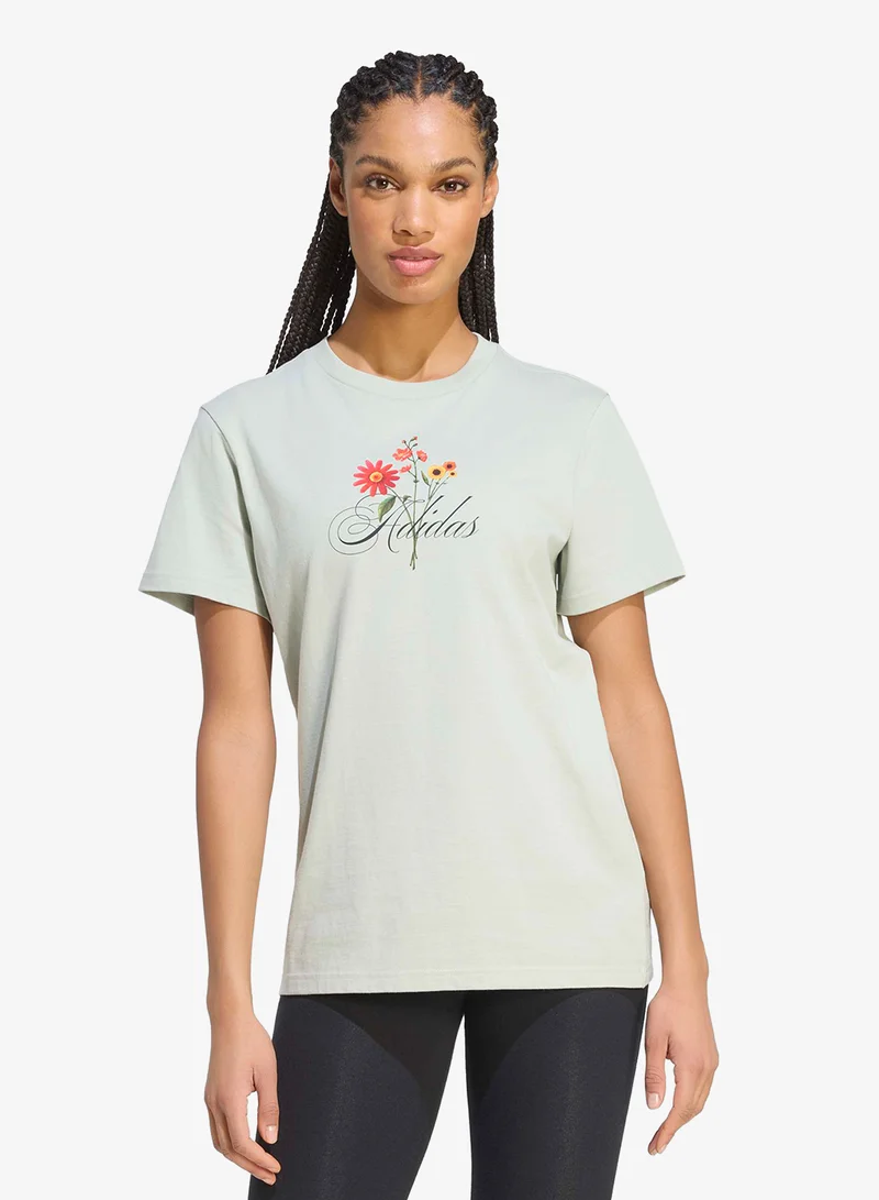 Adidas Floral Loose Graphic T-Shirt