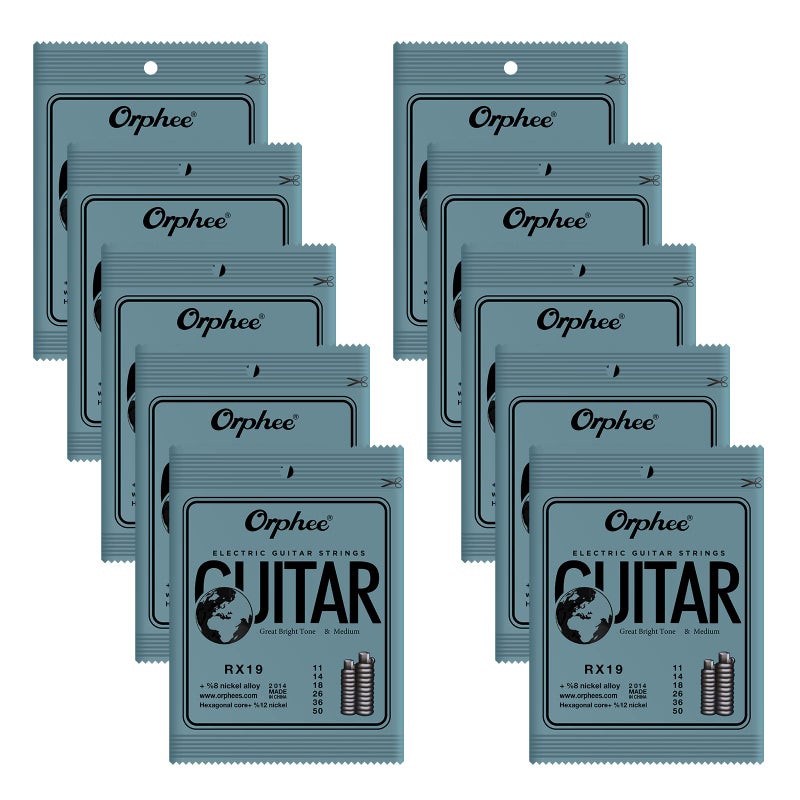 POGOLAB Guitar Strings Electric Guitar Strings 6 String Set - Thin, 11-50, 10 Pack - Image 1