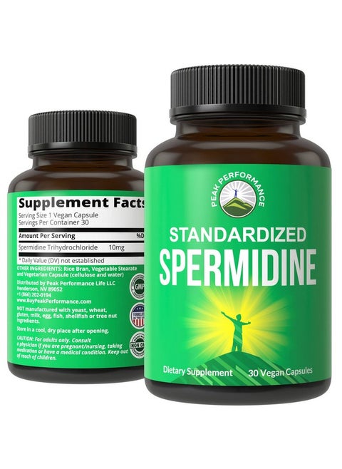 Spermidine Supplement Ultra High Strength Standardized To 99% Spermidine Trihydrochloride More Potent Than Wheat Germ Extract Vegan Capsules For Healthy Aging Longevity Usa Tested Supplements