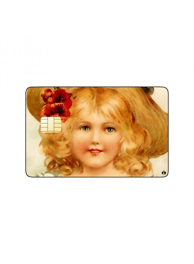 RKN PRINTED BANK CARD STICKER Beautiful Blond Girl Vintage Art - Image 2