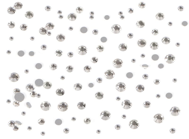 Bymitel 7200 Pieces 6 Mixed Sizes Glue Fix on Glass Rhinestones Round Crystal Gems Flatback for DIY Jewelry Making with one Picking Pen(6-Sizes 7200PCS, Clear Crystal) - Image 3