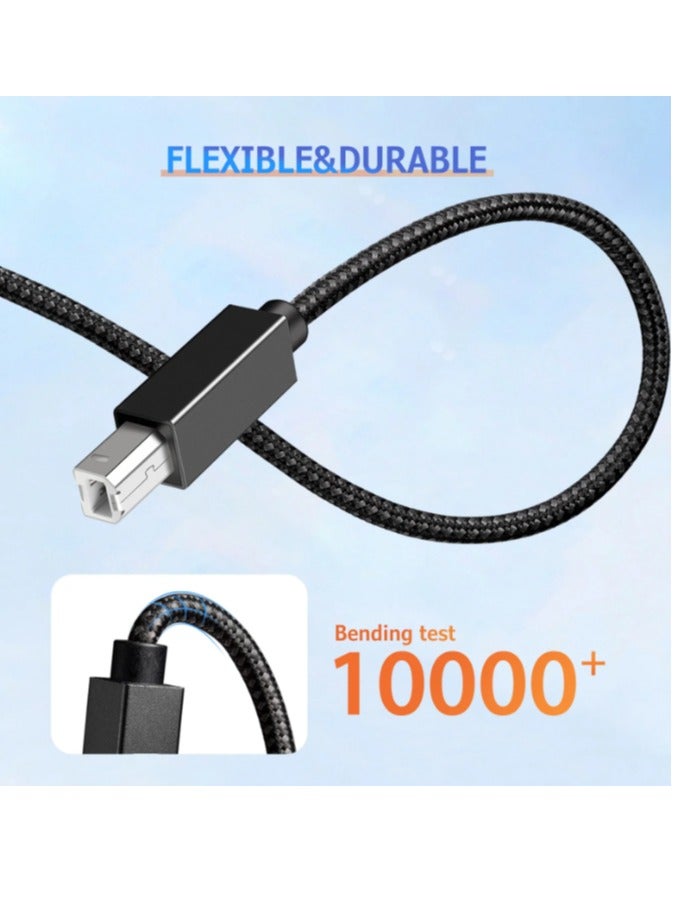 Denx Printer and Data Sync Cable Black Fabric 2 Meters  - Image 5
