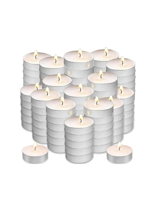 The Bros 100 Pack Tea Lights Candles, Tealight Candles,White Smokeless Dripless Long Lasting Tea Light Candles,Tea Candles for | Weddings | Party | Shabbat | Home Decorative Tealights - Image 2