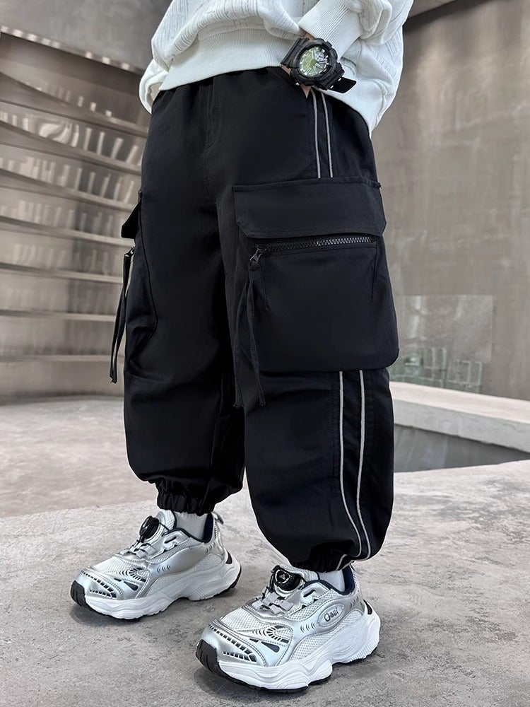 Boys' Fashion Pants Long Pants Sports Children'S Cargo Pants Big Kids Casual Pants Autumn Wear - Image 3