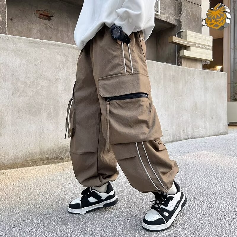 Boys' Fashion Pants Long Pants Sports Children'S Cargo Pants Big Kids Casual Pants Autumn Wear - Image 1
