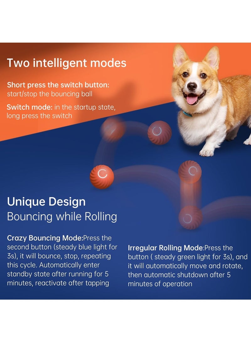 SOLARAE Smart Interactive Dog Ball, Dog Interactive Toy Ball, Automatic Rolling Ball for Dog, Non-Toxic Pet Chew Toy Ball, Active Bouncing Ball for Small/Medium/Large Dogs, USB Rechargeable - Image 2