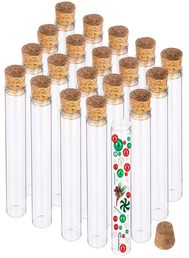 BENECREAT 25 Pack 25ml Glass Tubes Transparent Decoration Bottles with Cork Stoppers for Arts, Crafts and Other Small Projects - Image 1