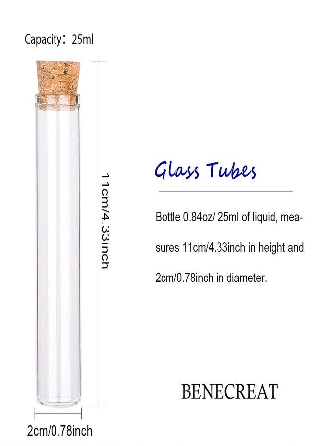 BENECREAT 25 Pack 25ml Glass Tubes Transparent Decoration Bottles with Cork Stoppers for Arts, Crafts and Other Small Projects - Image 2