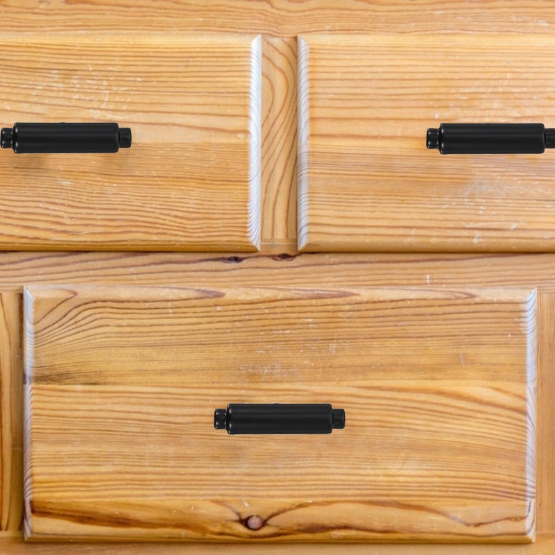 Matte Black Zinc Alloy Cabinet Handles 2 Pack Single Hole Drawer Pulls for Furniture - Image 5