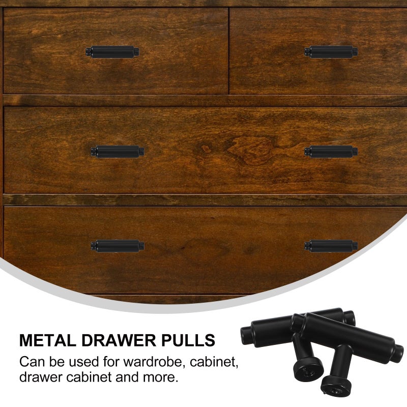 Matte Black Zinc Alloy Cabinet Handles 2 Pack Single Hole Drawer Pulls for Furniture - Image 4