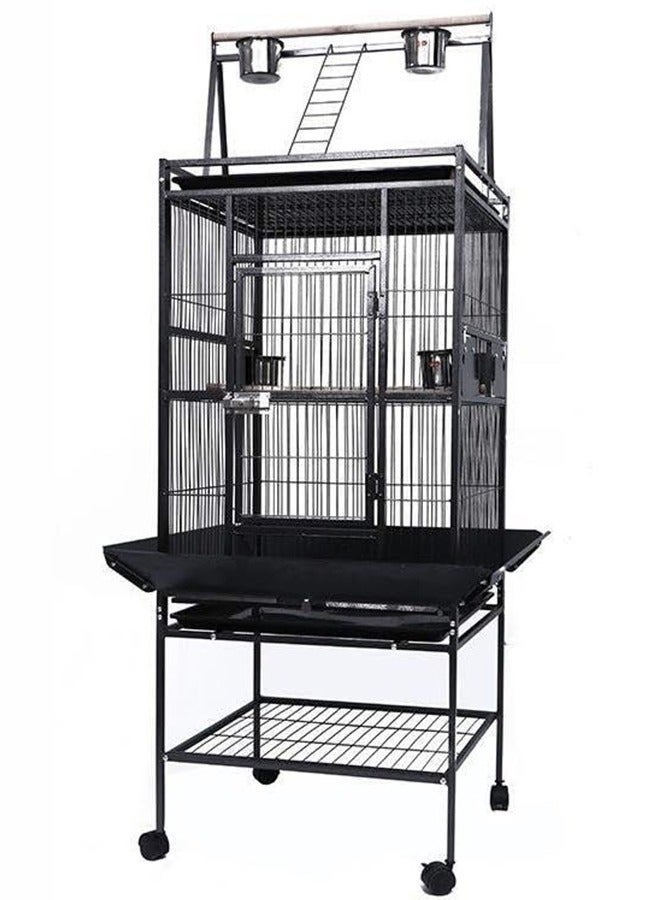 WALALLA Iron Standing Large Play Top Bird Cage – XL Ultra Wide Parrot Villa for African Grey, Quaker, Cockatiel, Conure & Lovebirds | Includes Removable Trays, Perches & Feeding Doors 173×81×76cm - Image 1