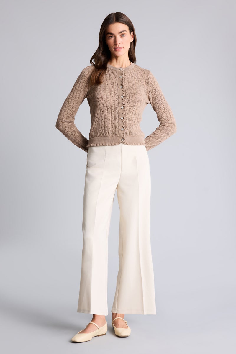 DeFacto Beige Woman Regular Fit Crew Neck Cardigan Casual - Image 4