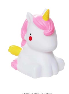 Kids Cartoon LED Night Light Children Bedroom Table Lamp Bedside Moon Star Nightlight Gift, White Unicorn