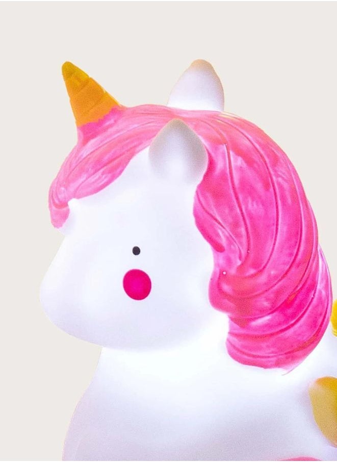 Generic - Kids Cartoon LED Night Light Children Bedroom Table Lamp Bedside Moon Star Nightlight Gift, White Unicorn - Image 1