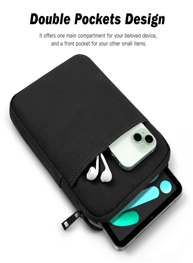 Dadanism 8-9 Inch Tablet Sleeve Bag Carrying Case for All-New iPad Mini 7th/6th 8.3" 2024/2021, iPad Mini 5/4/3/2/1 7.9", Galaxy Tab A7 Lite 8.7"/Tab A 8.0", Tab M8 (4/3/2) 8", Tab M9 9" 2023, Black - Image 4