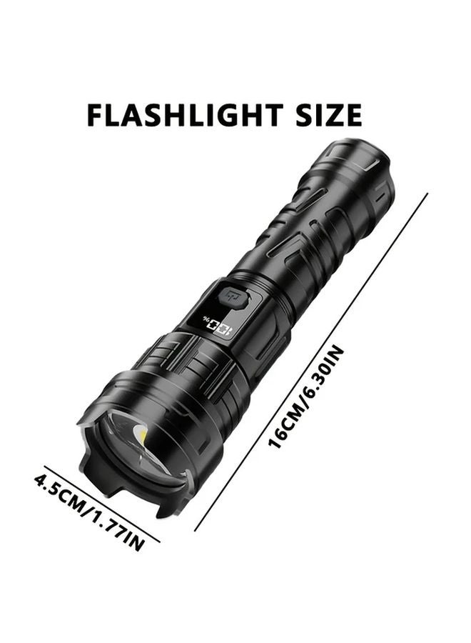 Black Portable Outdoor LED Flashlight Zoomable Beam USB Rechargeable for Hunting Camping Emergency - Image 5