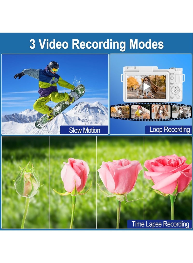 ارواق كاميرا فيديو رقمية بدقة Full HD 4K مع شاشة Flip HD - Image 3