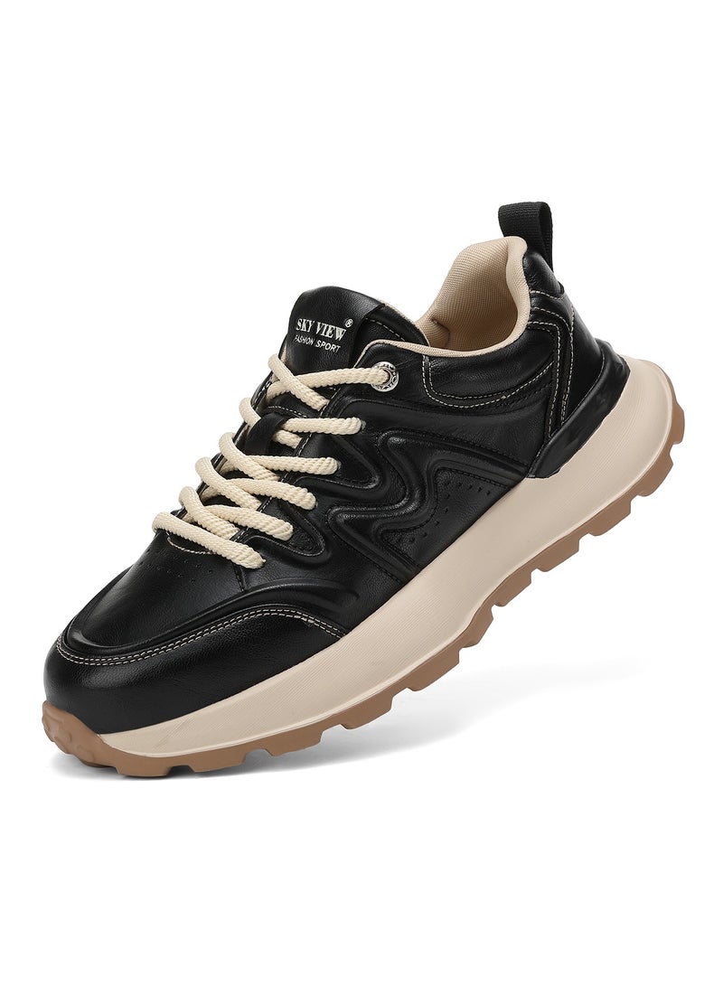 Sky View Men's Fashion dress sneakers Casual Business Work indoor outdoor lightweight Breathable All-match Walking Shoes Sports Lace Up Soft Sole Comfort Shoes - Image 1