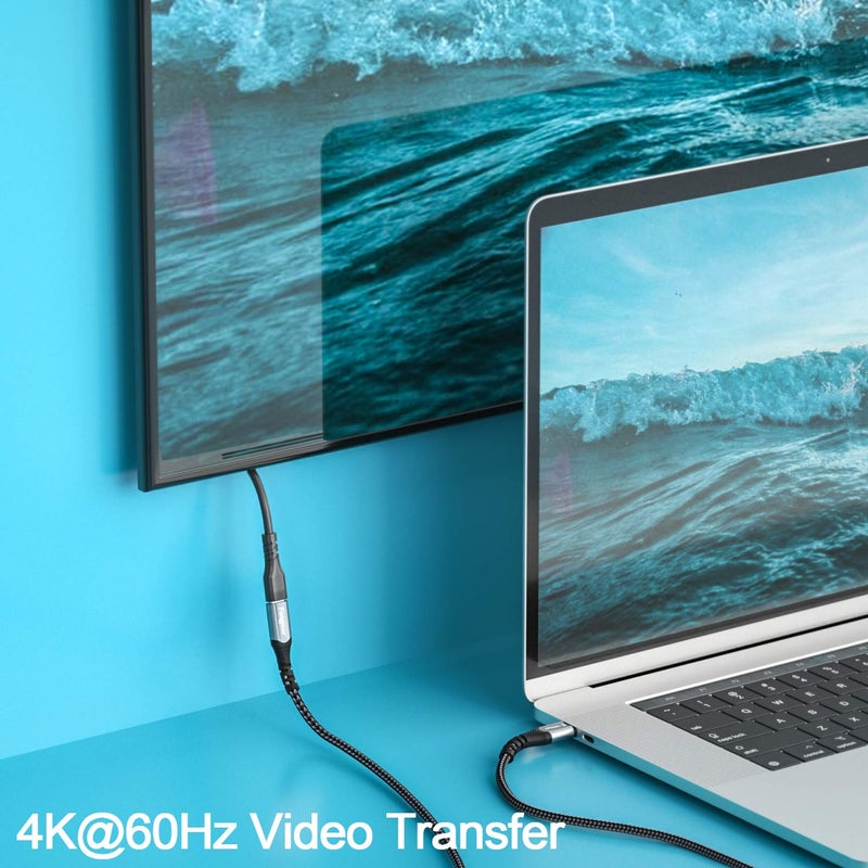 فاسجير كابل تمديد USB C من Fasgear، 10 جيجابت في الثانية، USB 3.1 الجيل 2، من نوع C ذكر إلى أنثى، يدعم إخراج فيديو وصوت بدقة 4K، متوافق مع منفذ Thunderbolt 3، MacBook Pro، Dell XPS، Switch، محور USB-C (1 متر، أسود) - Image 3