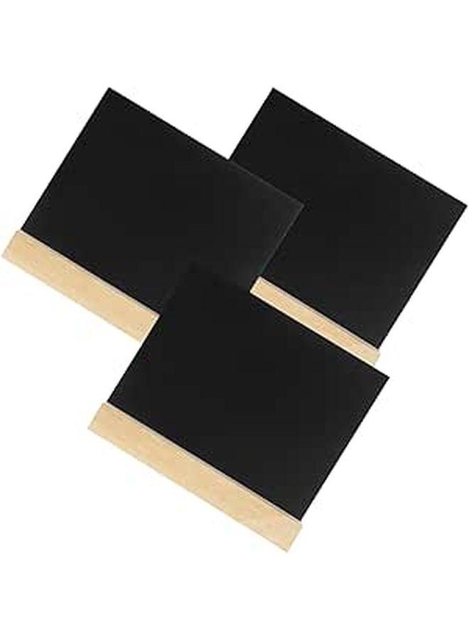 3pcs 10x8 5cm Double Sided Wooden Chalkboard Signs With Stand For Party Decoration And Message Writing - Image 1