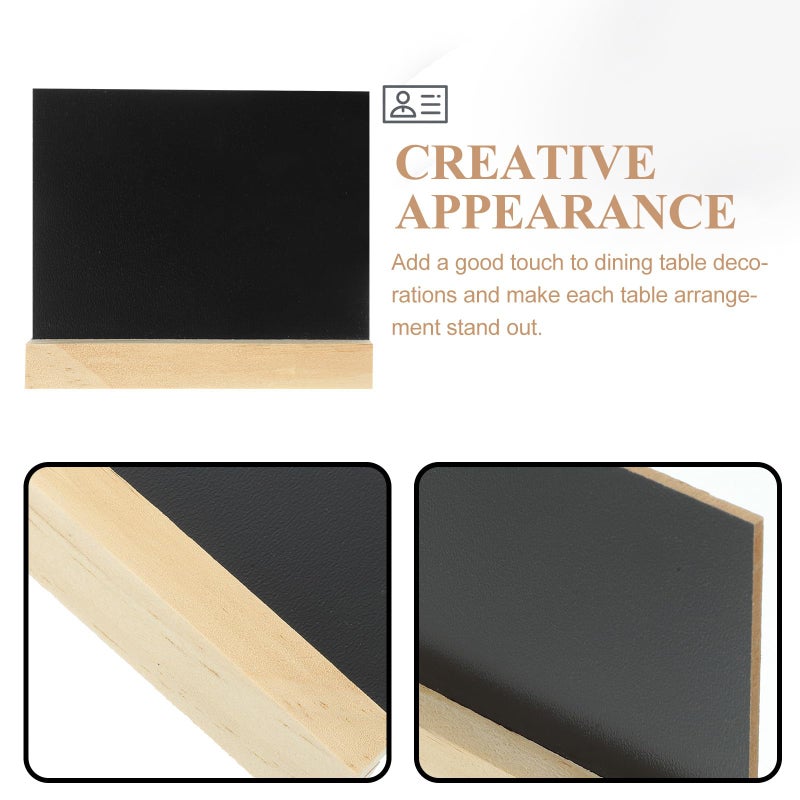 3pcs 10x8 5cm Double Sided Wooden Chalkboard Signs With Stand For Party Decoration And Message Writing - Image 4