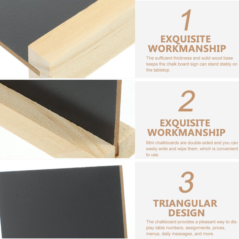 3pcs 10x8 5cm Double Sided Wooden Chalkboard Signs With Stand For Party Decoration And Message Writing - Image 5