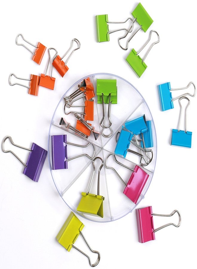 Office Style Colored Binder Clips, Assorted Size, 26 Pieces, Small - Image 3