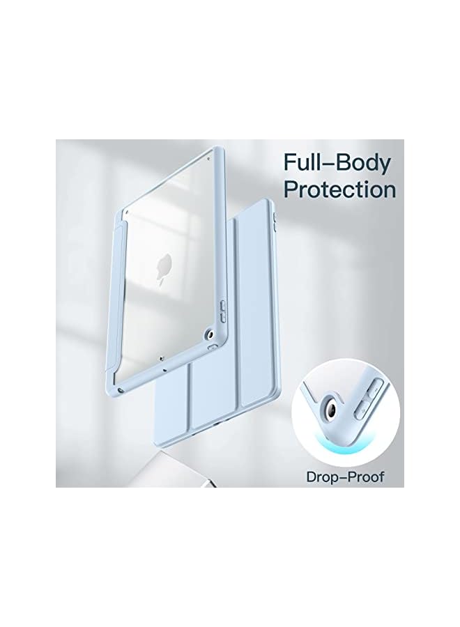 Jetech Case for iPad 10.2-Inch (9th/8th/7th Generation, 2021/2020/2019) with Pencil Holder, Clear Transparent Back Shell Slim Stand Shockproof Tablet Cover, Auto Wake/Sleep (Light Blue) - Image 4