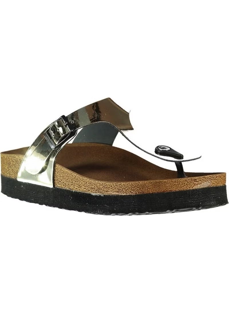 Fox Shoes صنادل نسائية ذهبية B777731034 - Image 2