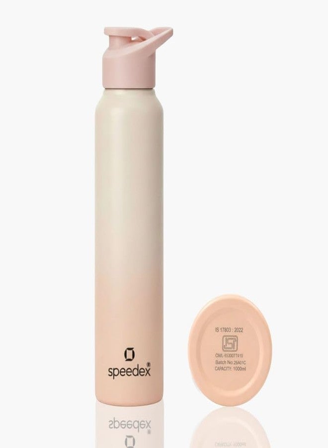 Speedex Stainless Steel Water Bottle 1 Ltr, Leak Proof Sipper Cap, BIS Approved 1000 ml Metal Bottle For Daily, Office, School, Gym, Travel Use for Men, Women, Kids, Adults, Peach Orange, Set of 1 - Image 1