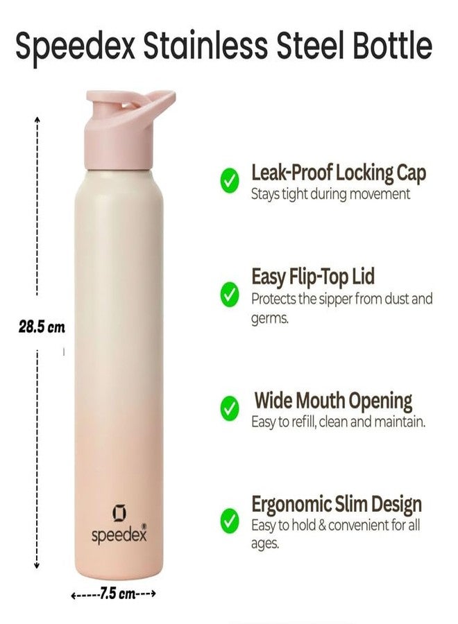 Speedex Stainless Steel Water Bottle 1 Ltr, Leak Proof Sipper Cap, BIS Approved 1000 ml Metal Bottle For Daily, Office, School, Gym, Travel Use for Men, Women, Kids, Adults, Peach Orange, Set of 1 - Image 4