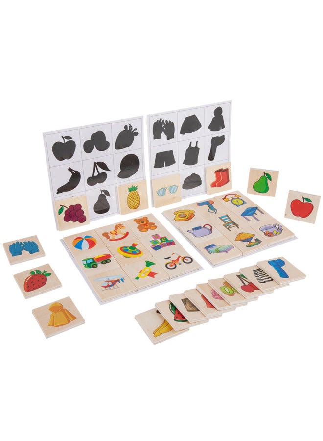 Children's Shadow Matching Jigsaw Puzzle Shape Recognition Game Shape Recognition Early Education Puzzle Enlightenment Wooden Toy - Image 5