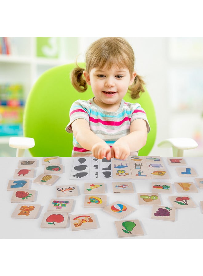 Children's Shadow Matching Jigsaw Puzzle Shape Recognition Game Shape Recognition Early Education Puzzle Enlightenment Wooden Toy - Image 2
