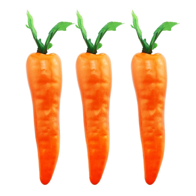Tegg Tegg Artificial Carrot 3PCS Simulation Carrots Artificial Vegetables for Party Home Kitchen  - Image 1