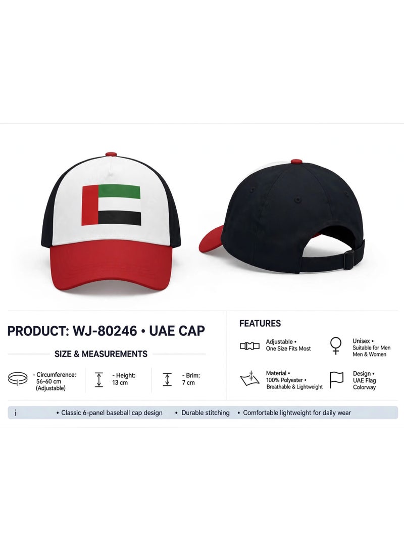 UAE Flag Cap For National Day Celebration U.A.E Baseball Cap Adjustable Cap For Kids Adults Men Women UAE Day Hat For Flag Day Outdoor Casual Wear WJ-80246 - Image 1
