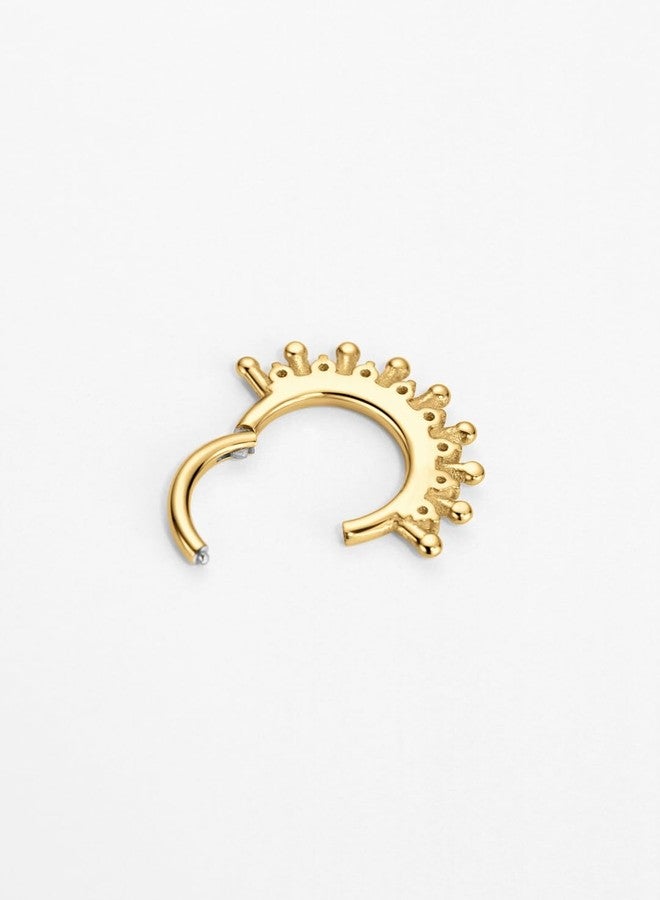 FANSING 18k Gold-plated Septum Jewelry 16g Septum Ring Surgical Steel Piercing Rings 16 Gauge 8mm Daith Hoop Earring Cubic Zirconia - Image 4