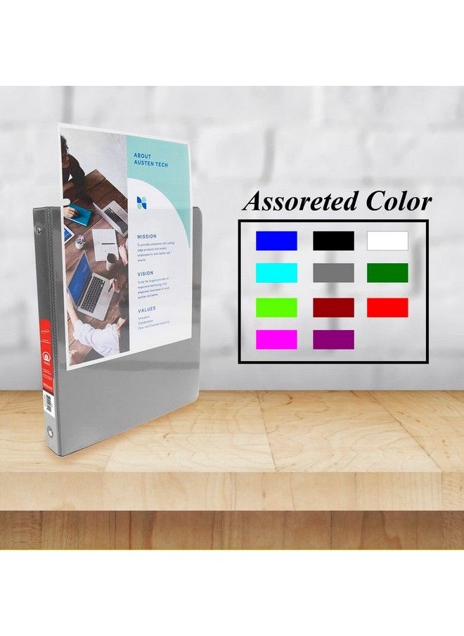 Bazic Products Bazic 3 Ring Binder 1 2" Economy View Binders Organizer Grey Round Ring Hold 100 Sheets Paper For School Office Home 1Count  - Image 3