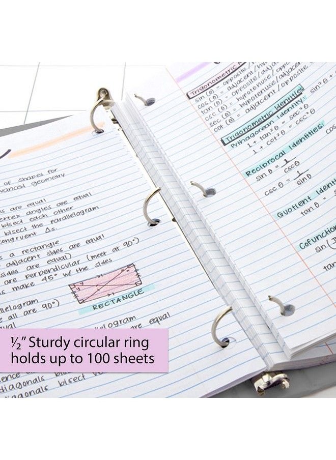 Bazic Products Bazic 3 Ring Binder 1 2" Economy View Binders Organizer Grey Round Ring Hold 100 Sheets Paper For School Office Home 1Count  - Image 5