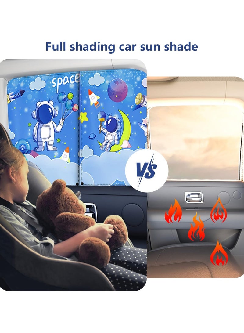 general 2 Pieces Side Window Magnetic Car Curtains, Baby SUV Cartoon Double Layer Car Curtains, Heat and UV Protection Car Curtains, Baby Window Shades - Image 3