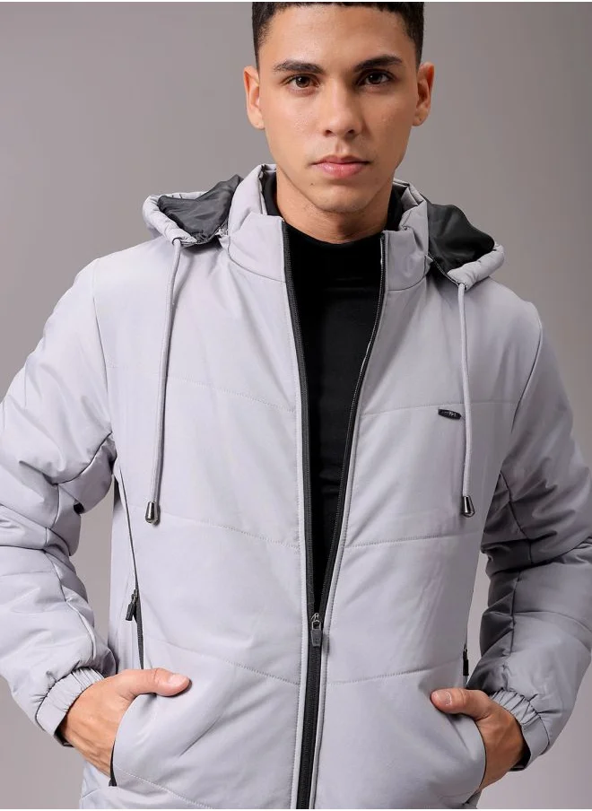 The Indian Garage Co Men Slim Fit Solid Puffer Jackets