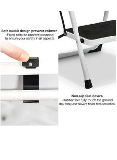 ALMUFARREJ Foldable Ladder 4 Steps, Home Ladder Folding Step Stool with Wide Anti-Slip Pedal, Adults Folding Sturdy Steel Ladder for Home,Kitchen, Garden, Office  - Image 4