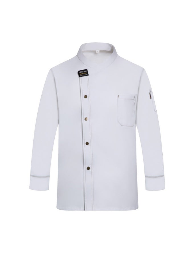 NIBEMINENT Chef Uniforms Hotel Costume Long Sleeve Restaurant Chef Coat Men Kitchen Clothes Shirts Jacket Cook Clothes Cafeteria  - Image 1
