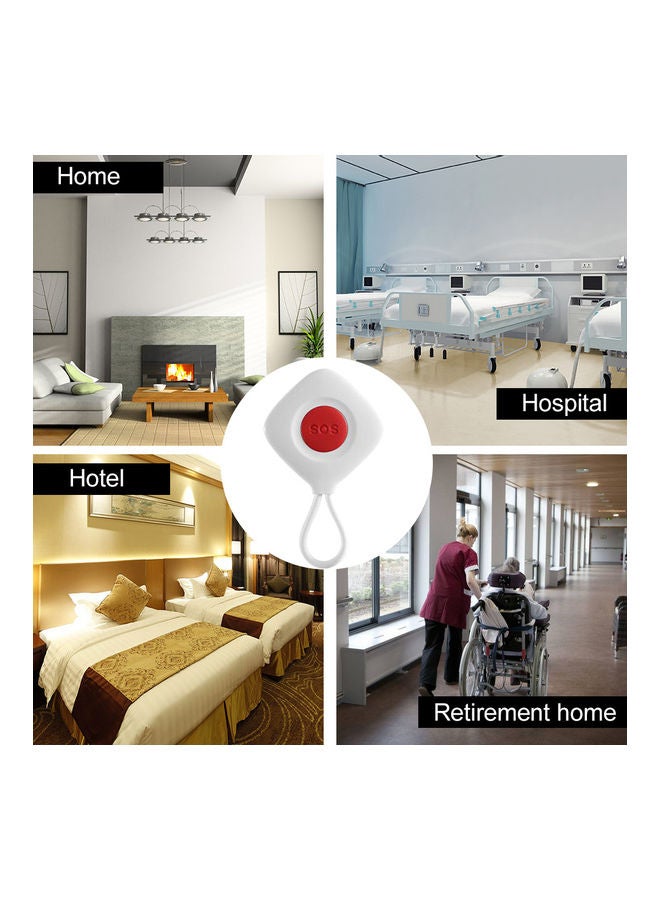 Wireless Remote Call on For Help Security Alarm System White/Red - Image 3